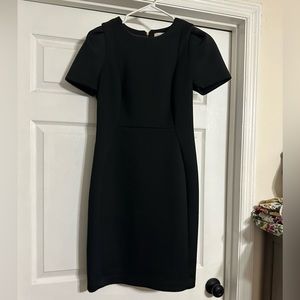 Black Calvin Klein Sheath Dress with Gold Zipper